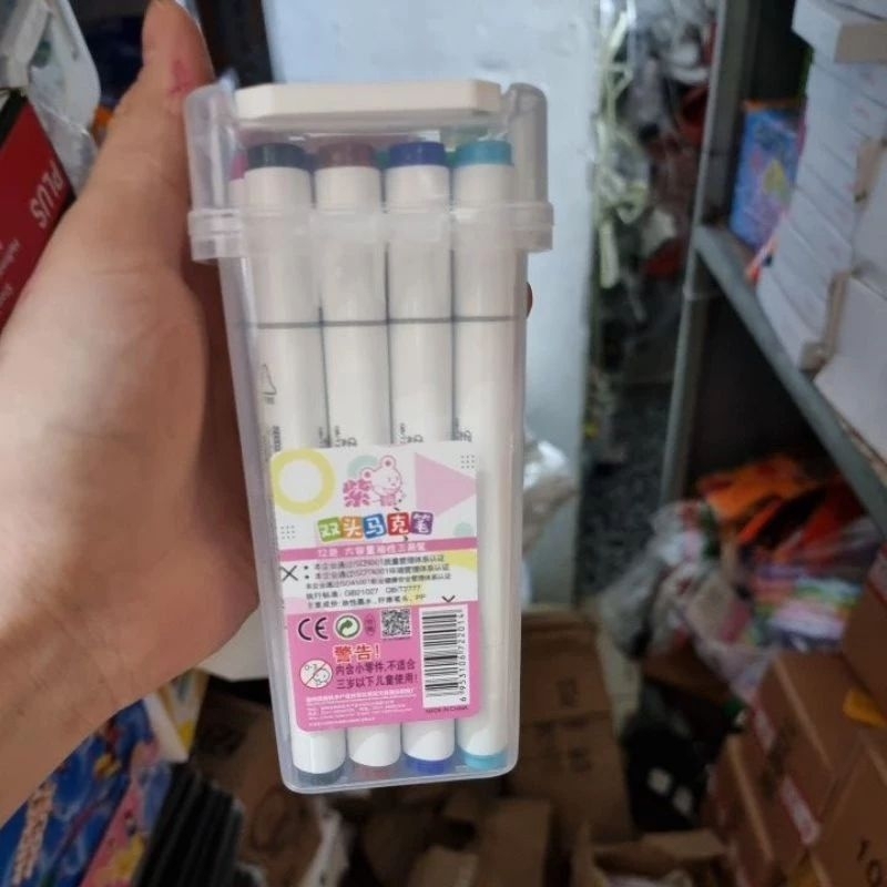 Bút dạ màu Marker 12/18/24 hộp nhựa
