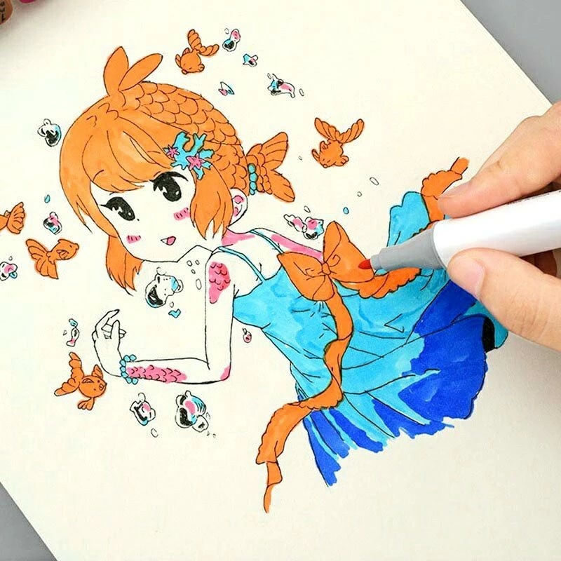 Bút dạ màu Marker 12/18/24 hộp nhựa