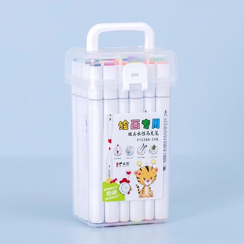 Bút dạ màu Marker 12/18/24 hộp nhựa