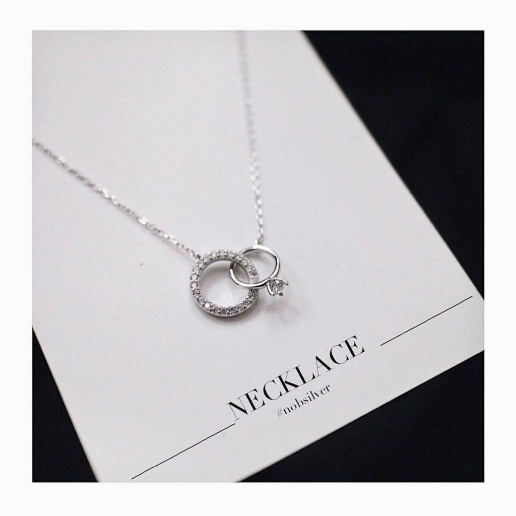 Dây chuyền bạc nữ 2 nhẫn lồng nhau mang ý nghĩa như một lời hứa dành cho nhau - Trang sức bạc Nobsilver