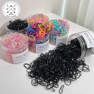 (Bán Buôn Sỉ) Set 500 Dây Chun Buộc Tóc Nhiều Màu Sắc Dùng Một Lần Dành Cho Bé Gái Kt8