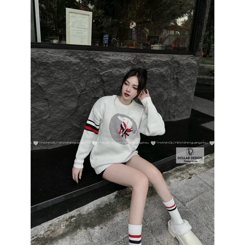 Áo len thom chó nơ siêu kèm tất siêu hot