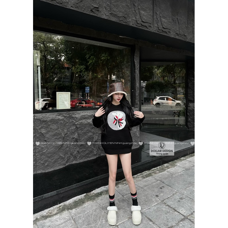Áo len thom chó nơ siêu kèm tất siêu hot