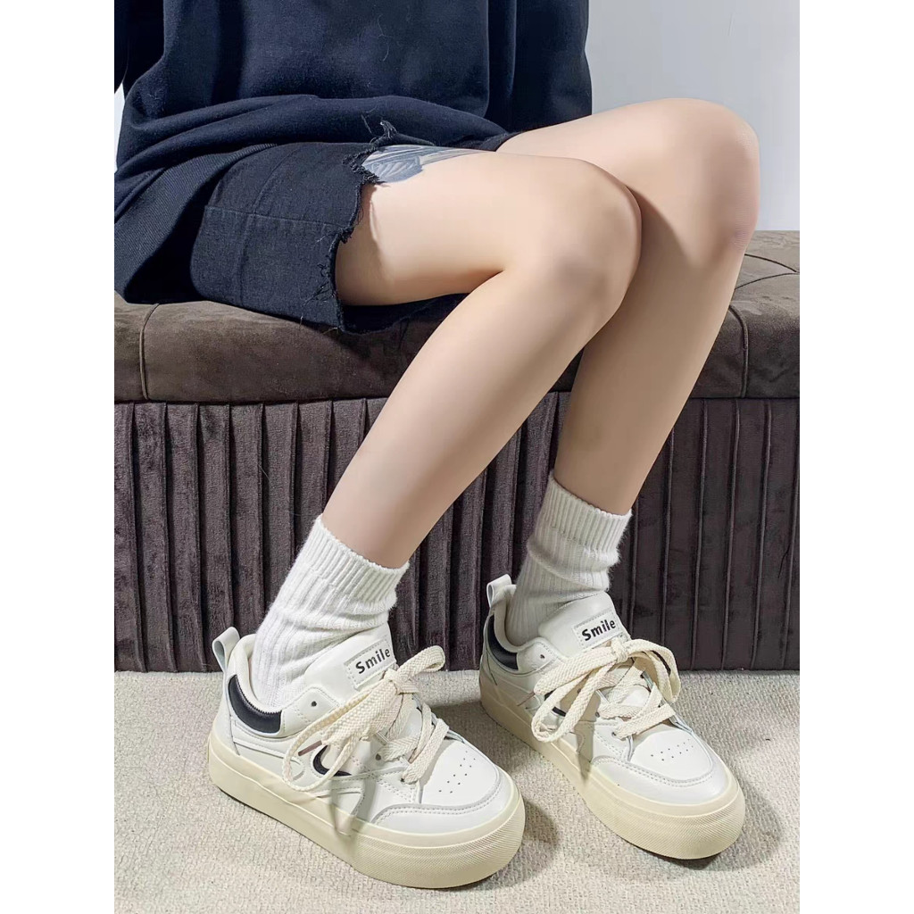 Giày Thể Thao Nữ MOCNHO đế cao 4cm retro basic da mềm mới hot phong cách thời trang đẹp mới