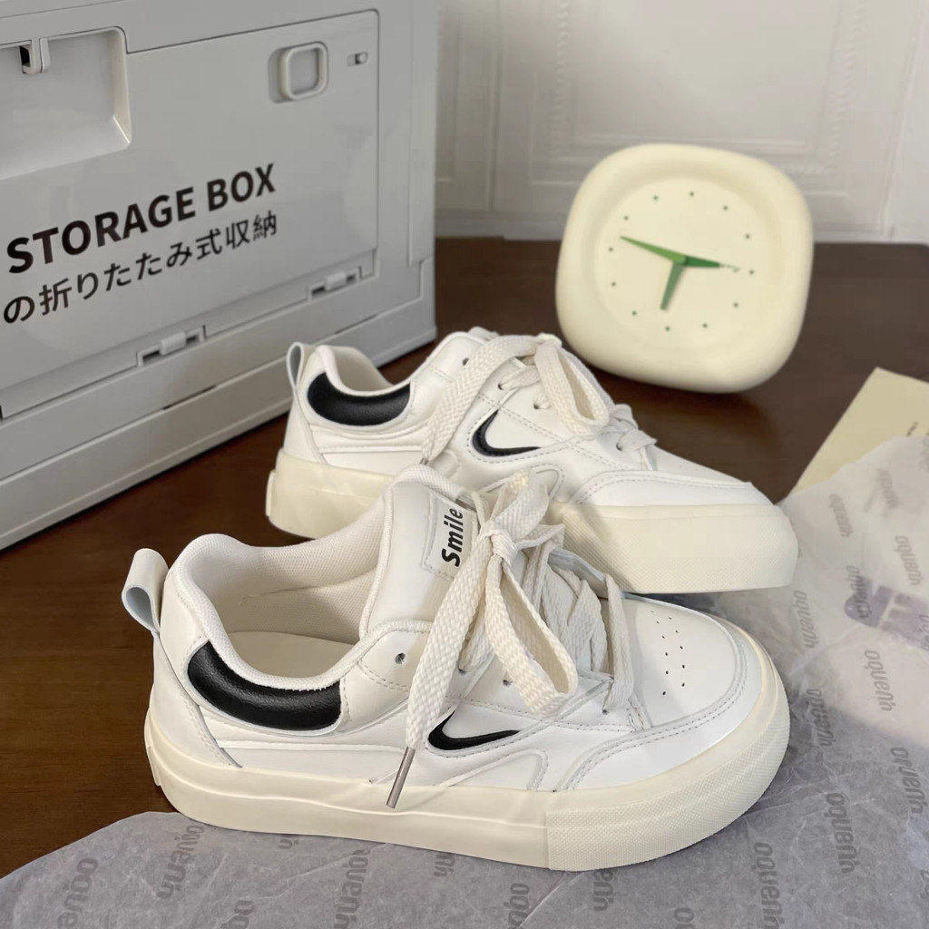 Giày Thể Thao Nữ MOCNHO đế cao 4cm retro basic da mềm mới hot phong cách thời trang đẹp mới