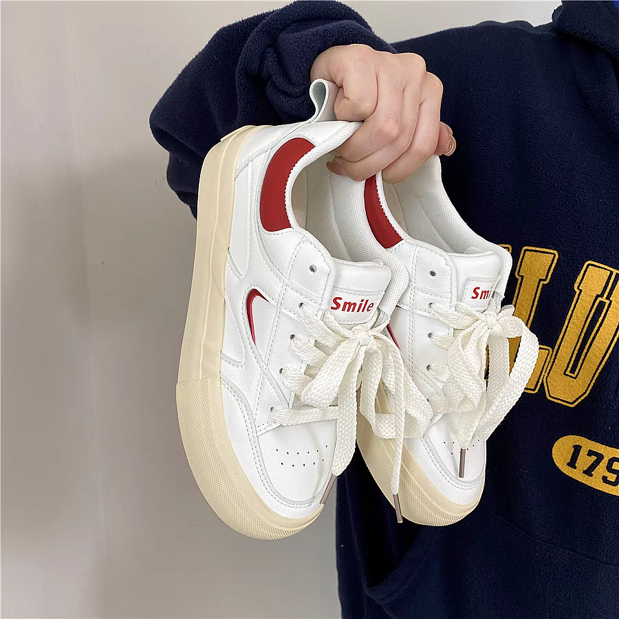 Giày Thể Thao Nữ MOCNHO đế cao 4cm retro basic da mềm mới hot phong cách thời trang đẹp mới