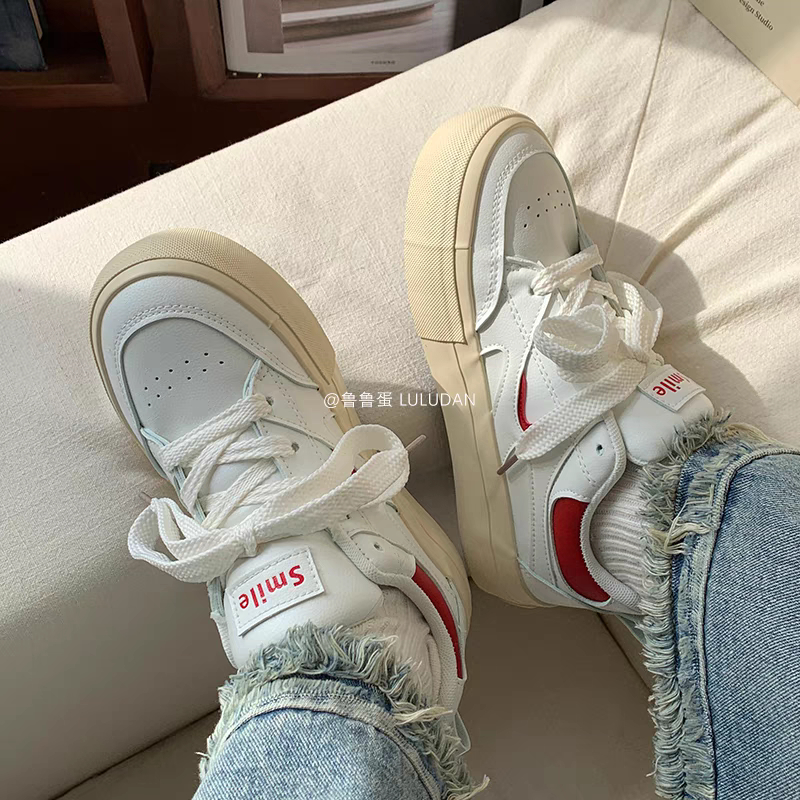 Giày Thể Thao Nữ MOCNHO đế cao 4cm retro basic da mềm mới hot phong cách thời trang đẹp mới