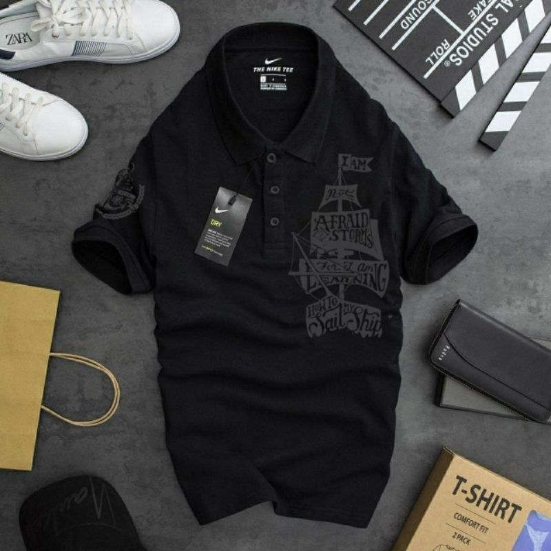 Áo thun nam ngắn tay có cổ polo thun cotton in 4XL