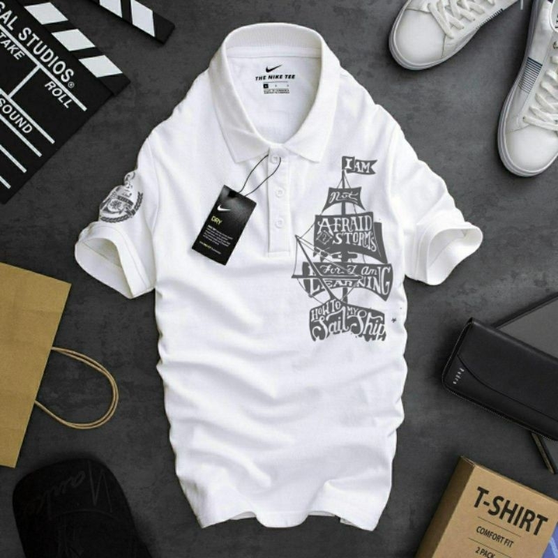 Áo thun nam ngắn tay có cổ polo thun cotton in 4XL