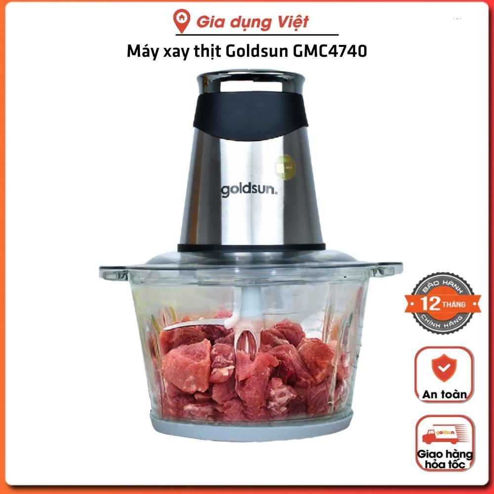 Máy xay thịt Goldsun GMC4740, công suất 500W 2L lưỡi dao 4 cánh inox 304 ko gỉ. Bảo hành chính hãng 12 tháng