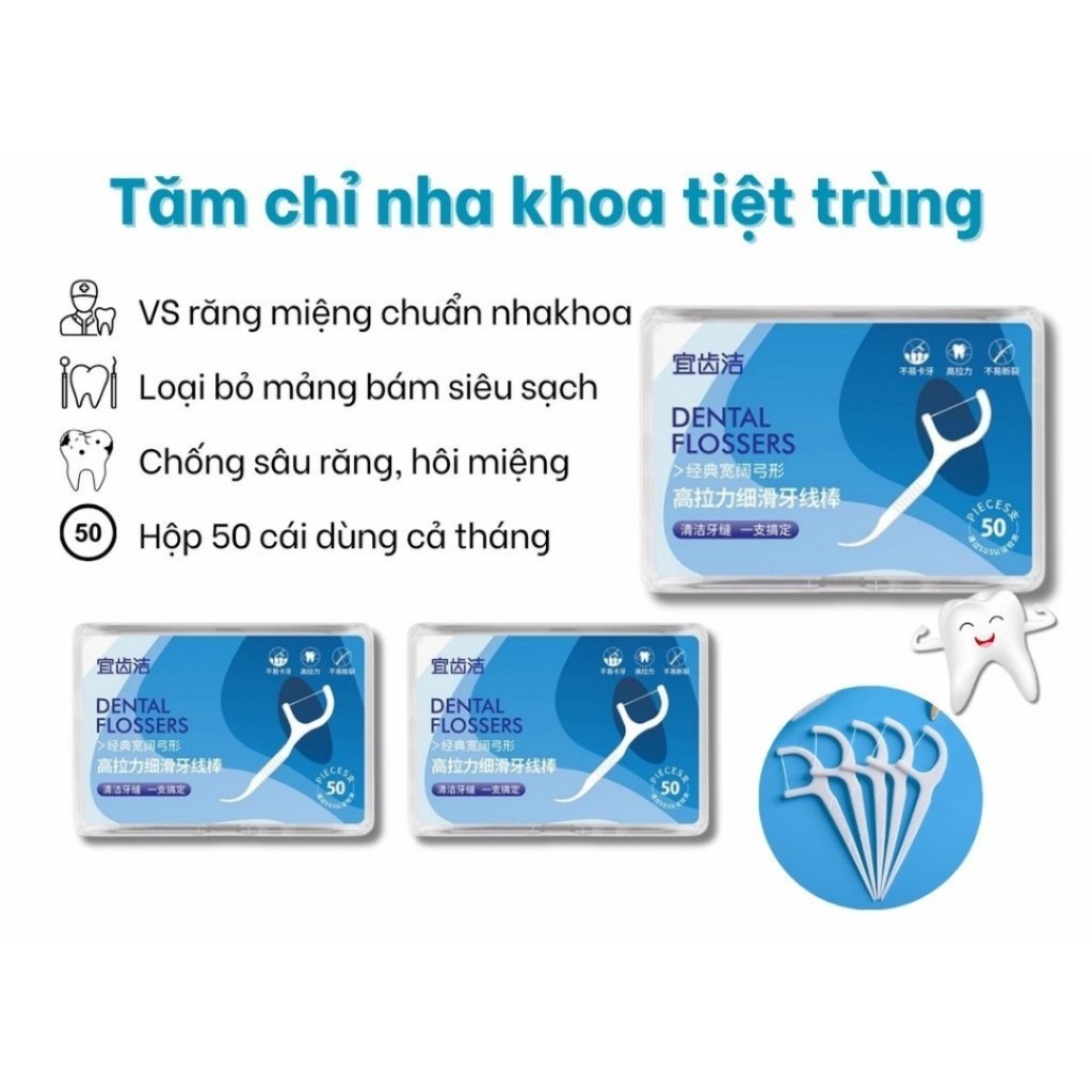 Set 50 Chiếc Tăm Chỉ Nha Khoa Dental Flossers