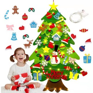   MẪU MỚI 2025 Cây thông noel bằng vải dạ KT 105 x 70 cm đi kèm là 39 phụ kiện có đèn led 3m 