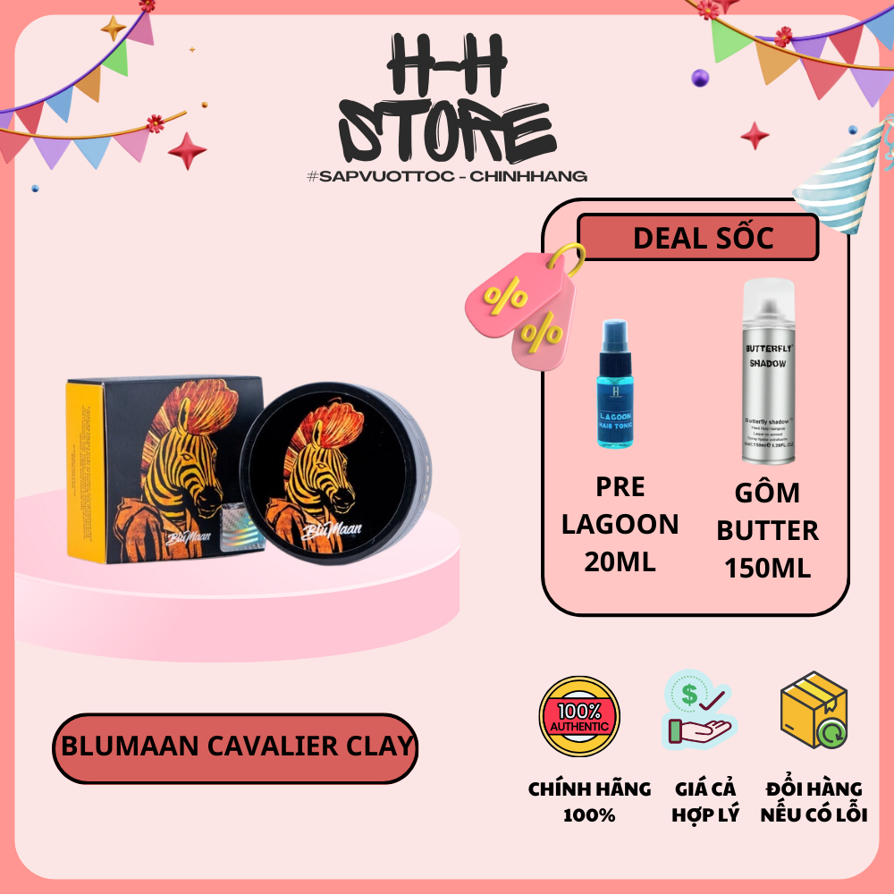 [ CHÍNH HÃNG ] Sáp vuốt tóc Blumaan Cavalier Clay - Blumaan Ngựa Vằn