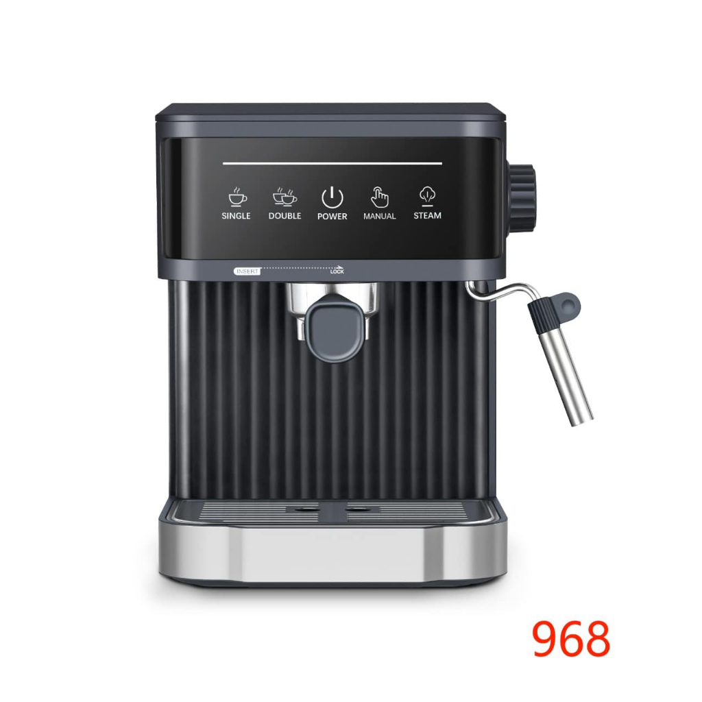 Máy pha cà phê, máy pha cafe  tự động 968 có vòi đánh sữa, áp suất 20 ba