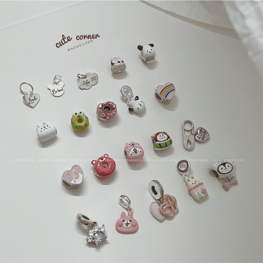Charm bán lẻ cute - Trang sức bạc Nobsilver