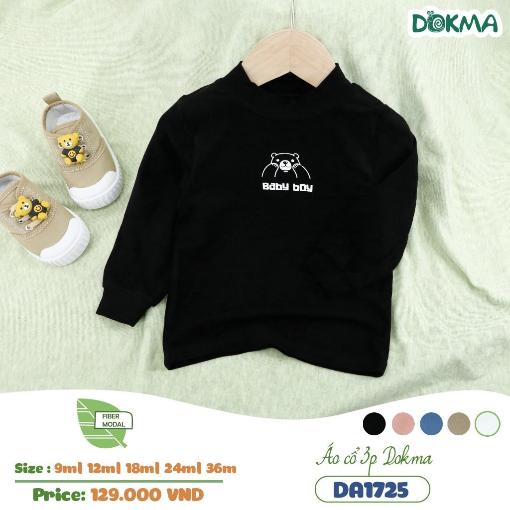 Áo cổ 3cm / 3 phân Dokma size 6-9m đến 2-3y mã DA1725