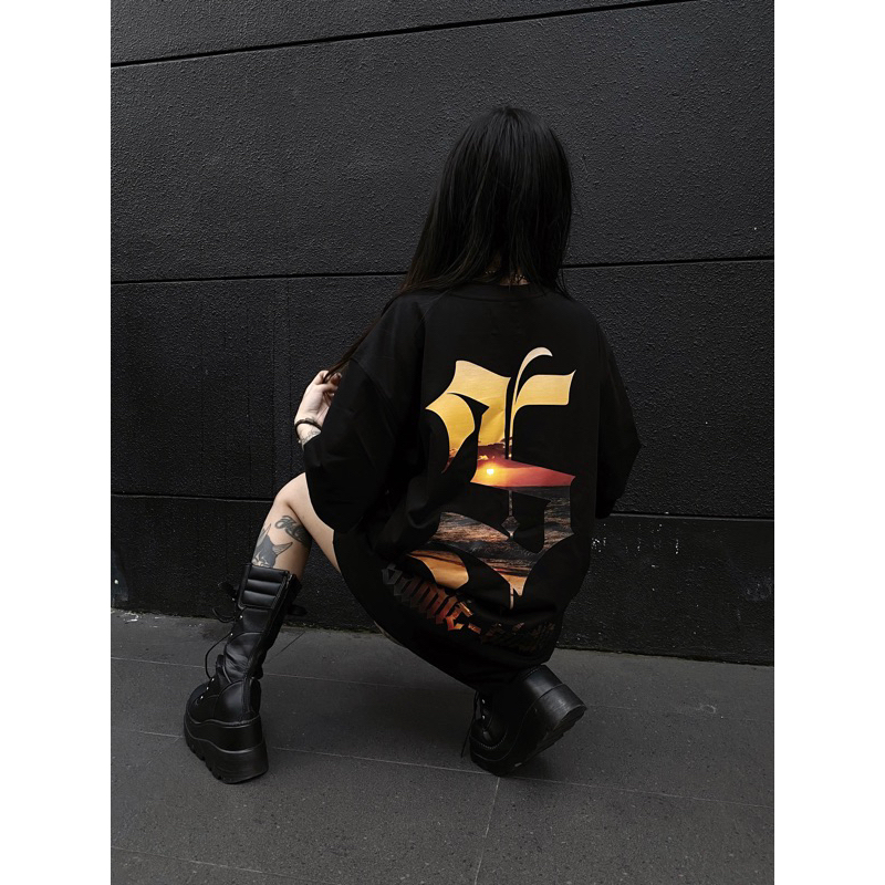 Áo thun local brand form rộng in decal logo hoàng hôn SUNSET TEE - SAMIÉ SAIGON