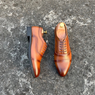 { Mẫu Mới } Giày Tây Oxford - Giày Nam Công Sở - Da Bò Nguyên Tấm 100%. Bảo Hành 12 Tháng..