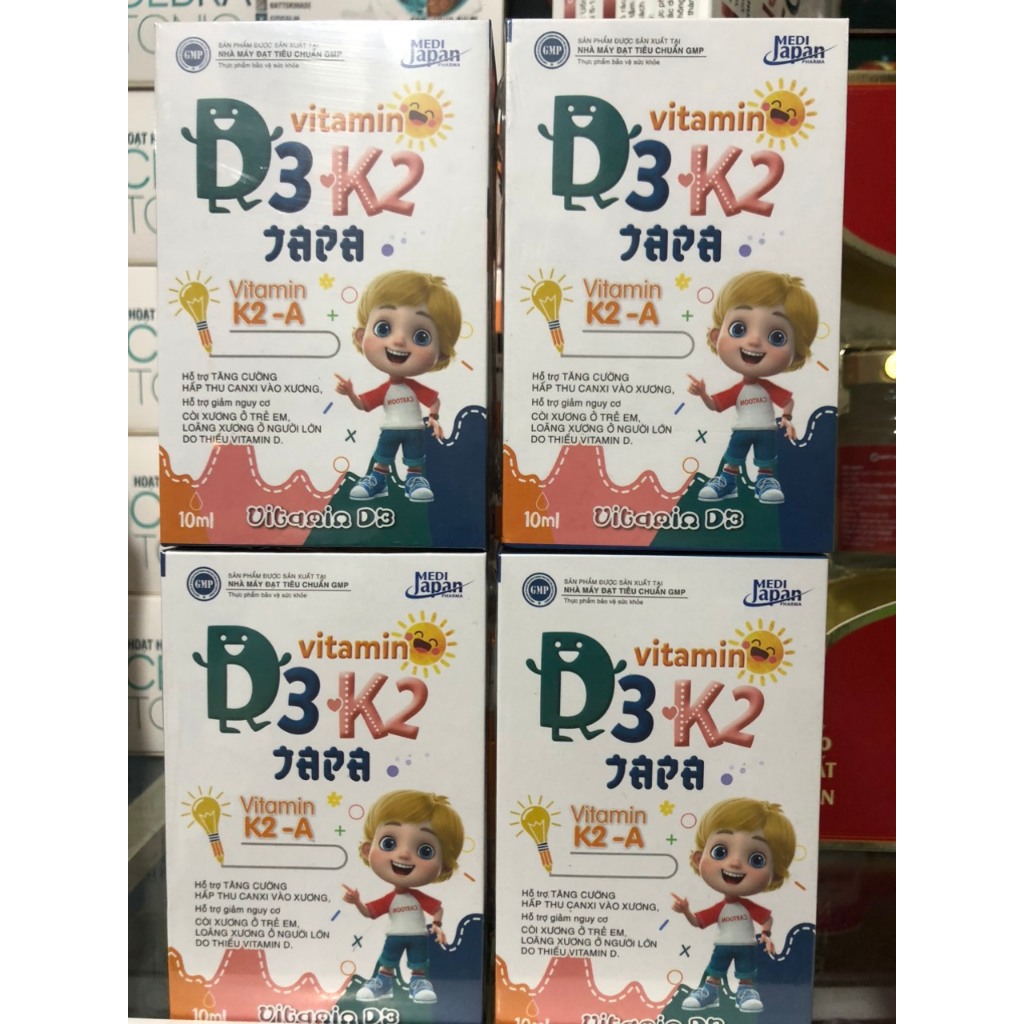 D3 k2 Japan bổ sung vitamin d3 cho trẻ sơ sinh, giúp hấp thụ d3k2 canxi, giảm còi xương, tăng chiều cao