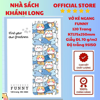 VỞ KẺ NGANG FUNNY CAO CẤP ( 80,120,200 TRANG)