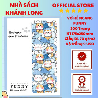 VỞ KẺ NGANG FUNNY CAO CẤP ( 80,120,200 TRANG)