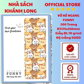 VỞ KẺ NGANG FUNNY CAO CẤP ( 80,120,200 TRANG)