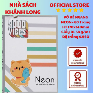VỞ KẺ NGANG NEON 80 TRANG