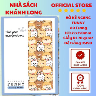 VỞ KẺ NGANG FUNNY CAO CẤP ( 80,120,200 TRANG)