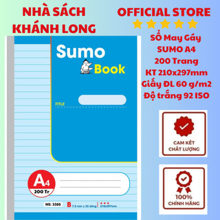 SỔ MAY GÁY SUMO A4 - 200,300, 400TRANG BÌA CAO CẤP