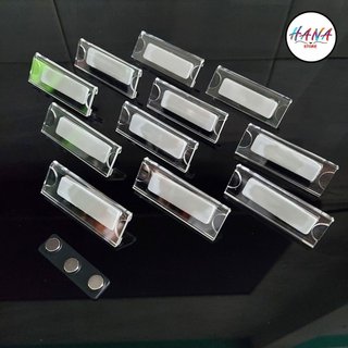 Bảng tên nhân viên mica – biển tên cài áo nam châm ba viên chắc chắn