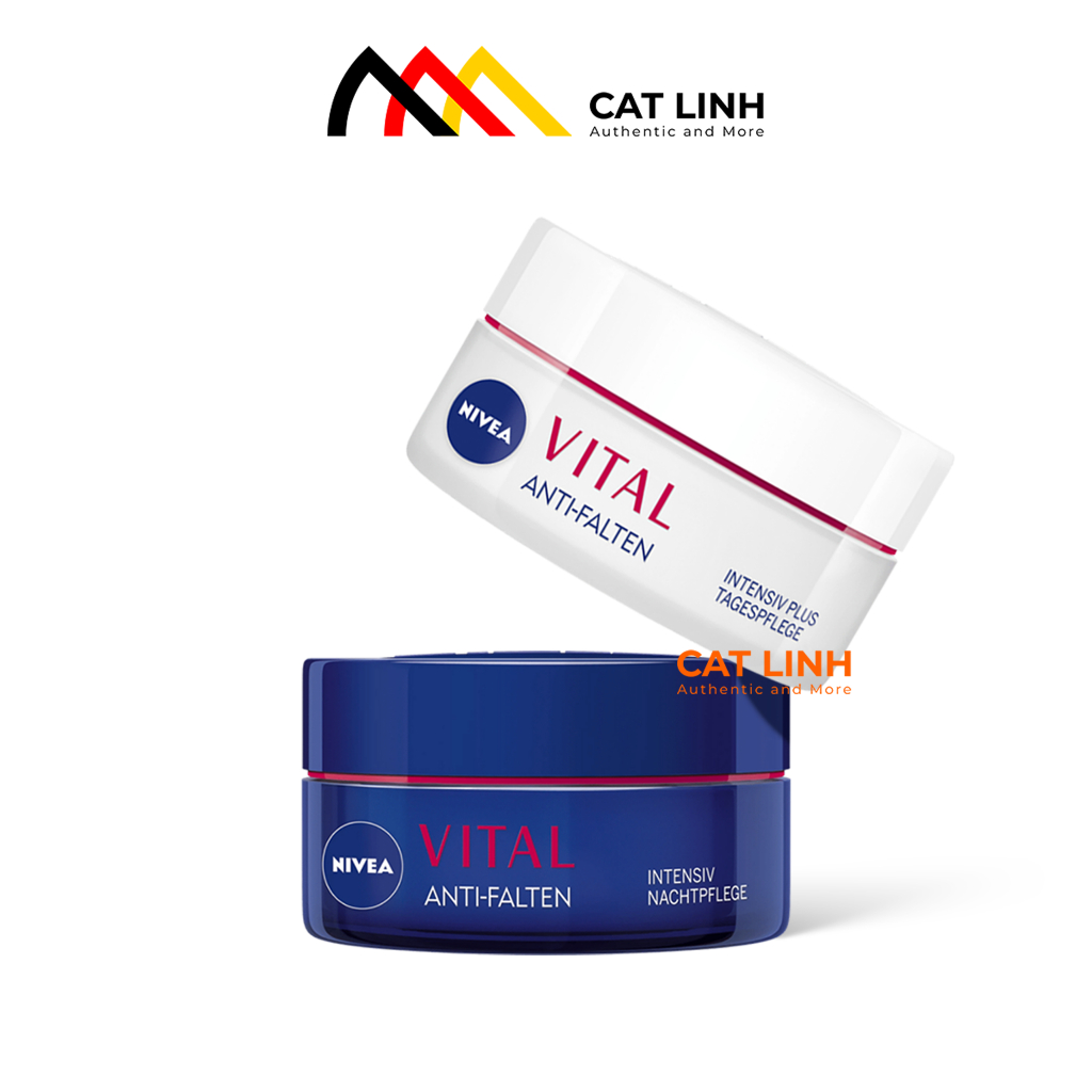 Kem dưỡng da Nivea Vital Anti Falten Đức ngày và đêm, 50ml, dưỡng da siêu mềm mượt, dịu nhẹ, thấm nh