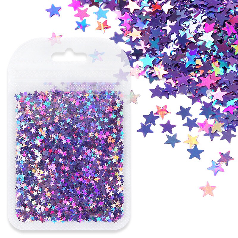 Kim Tuyến Ngũ Sắc Hình Ngôi Sao 4mm Trang Trí Nail Art Thủ Công Handmade Slime - Trường Thịnh Sài Gòn