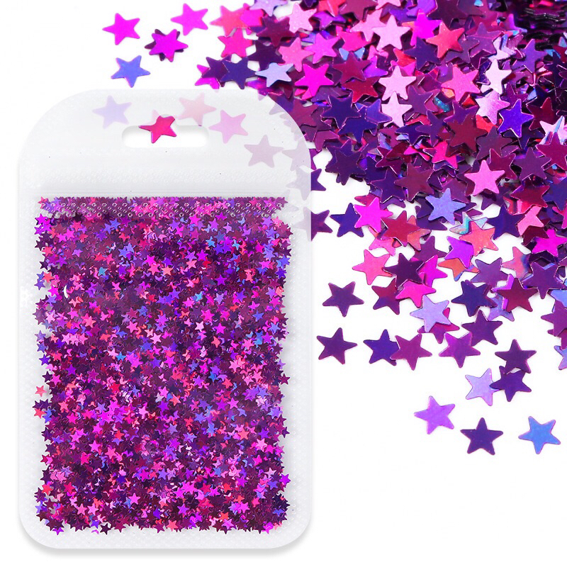 Kim Tuyến Ngũ Sắc Hình Ngôi Sao 4mm Trang Trí Nail Art Thủ Công Handmade Slime - Trường Thịnh Sài Gòn