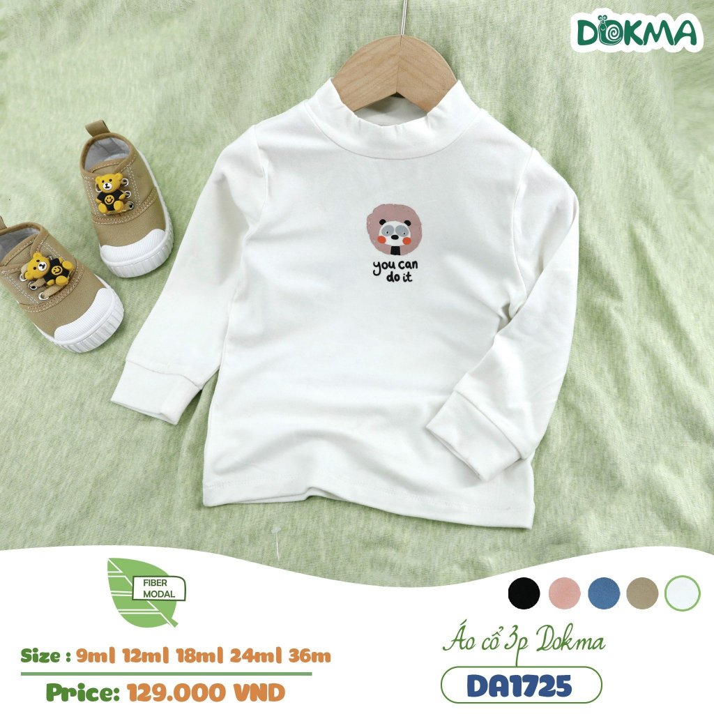 Áo cổ 3cm / 3 phân Dokma size 6-9m đến 2-3y mã DA1725