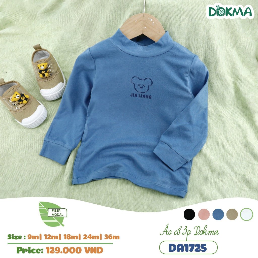 Áo cổ 3cm / 3 phân Dokma size 6-9m đến 2-3y mã DA1725