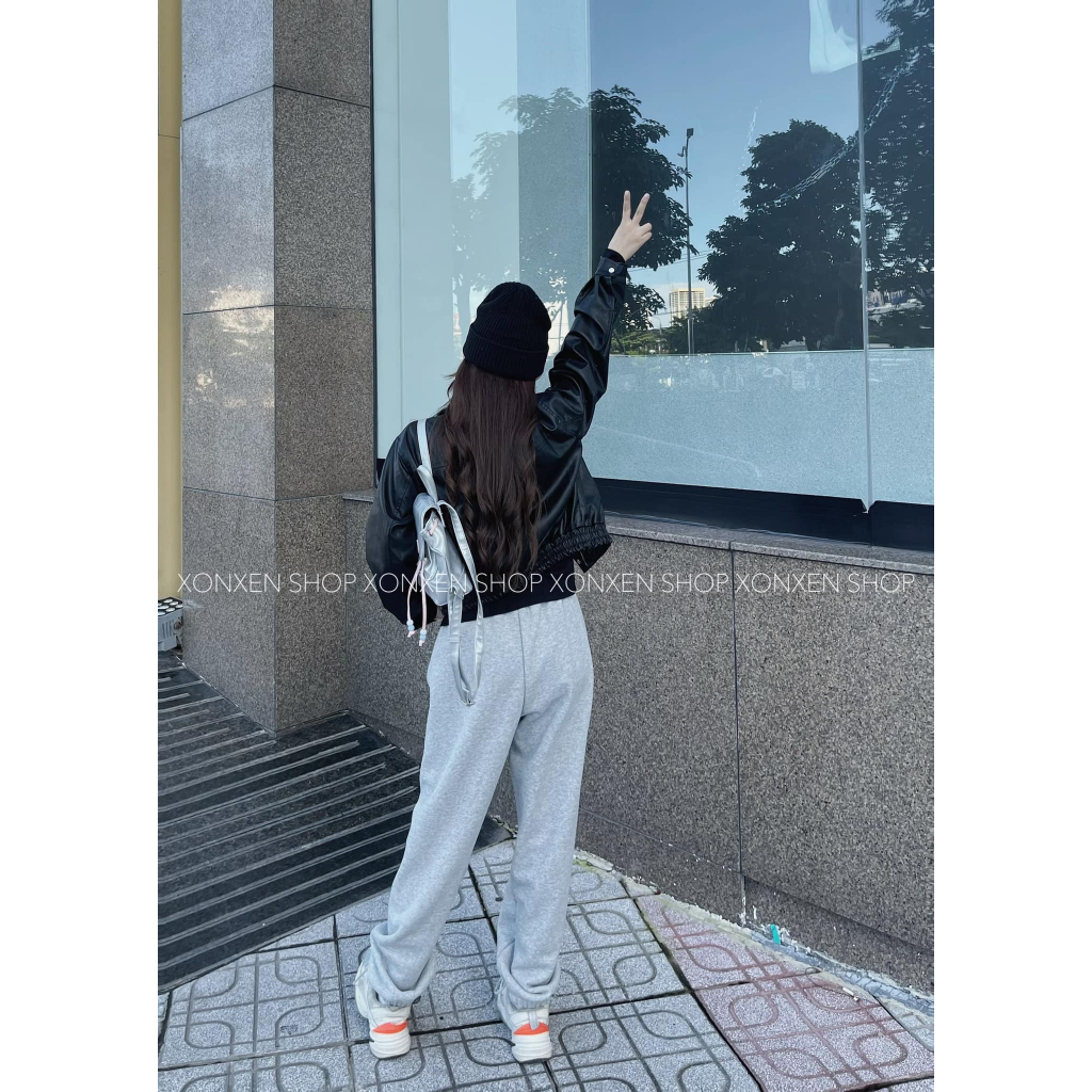 Áo Khoác Da XONXEN SHOP HUẾ Crop Cổ Bẻ Bo Chun 1257