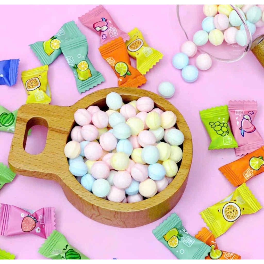 Gói 100gr kẹo ngậm mát lạnh mix 8-11 vị trái cây thơm ngon