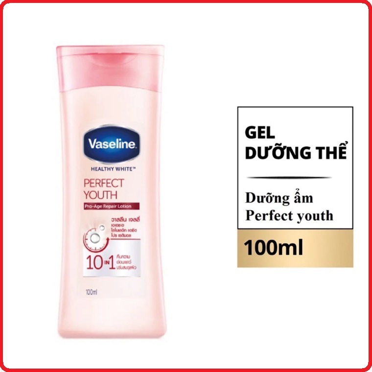 Sữa Dưỡng Thể Vaseline 10 in 1 Healthy Bright - Perfect Youth Chai 100ml