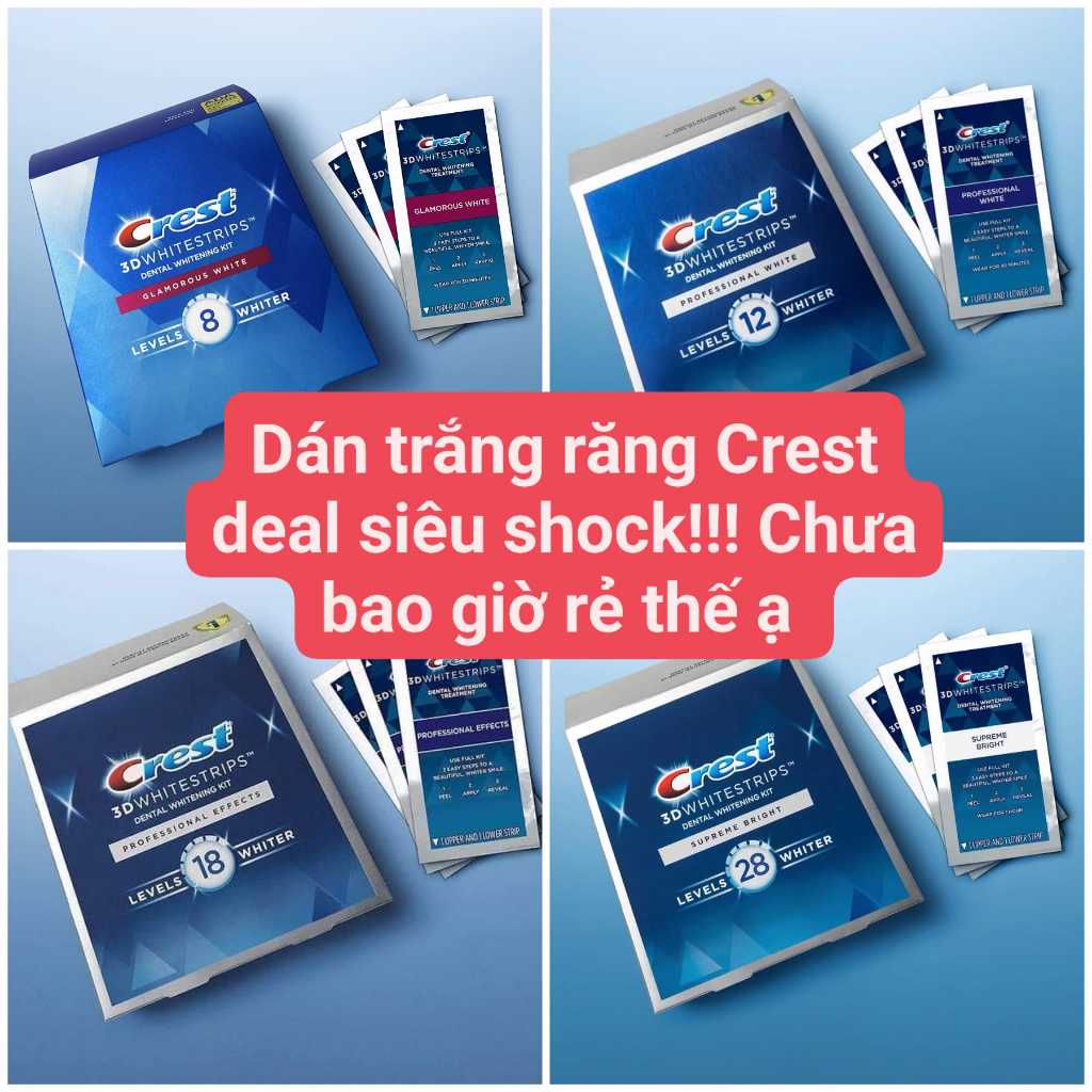 Miếng dán trắng răng Crest 3D White (Miếng lẻ)
