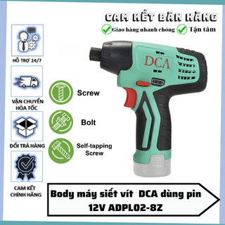 Body máy siết vít dca dùng pin 12v adpl02-8z , súng vặn vít cầm tay chưa gồm pin và sạc tốc độ không tải 0-2400 vong/ph