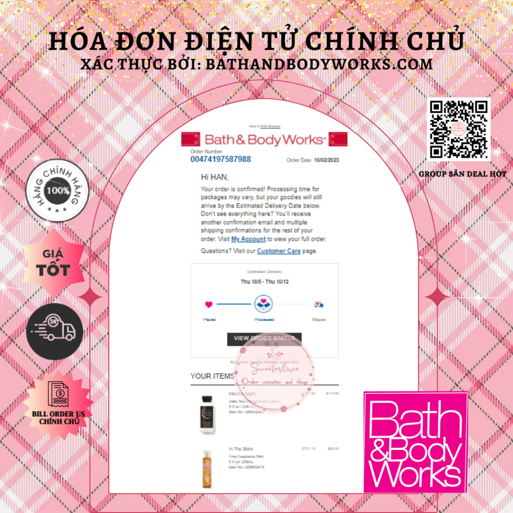IN THE STARS Body Mist  - Xịt thơm toàn thân BATH & BODY WORKS