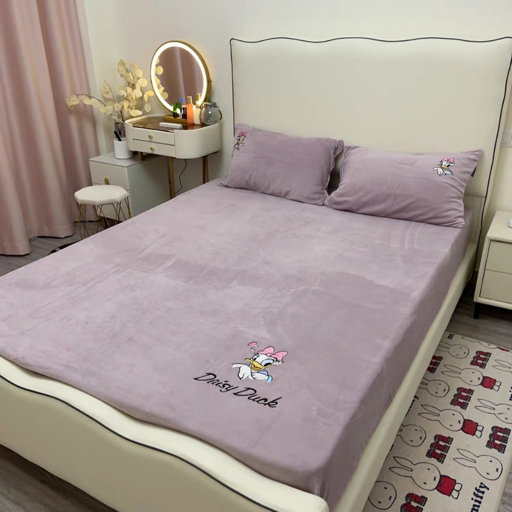 Ga Gối Nhung Sữa Disney, Sét Ga Kèm 2 Vỏ Gối Nhung Sữa Hoạ Tiết Disney Vô Cùng Xinh Xắn