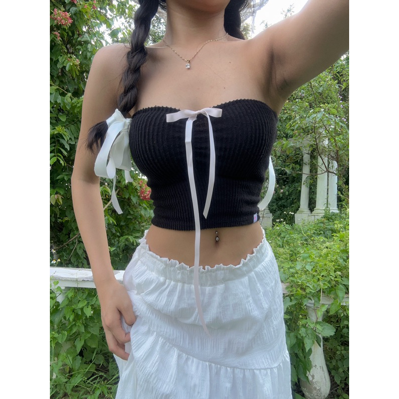 Áo TUBE đính nơ