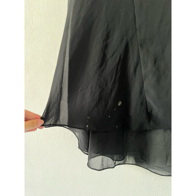 H2433 chân váy đen dài si