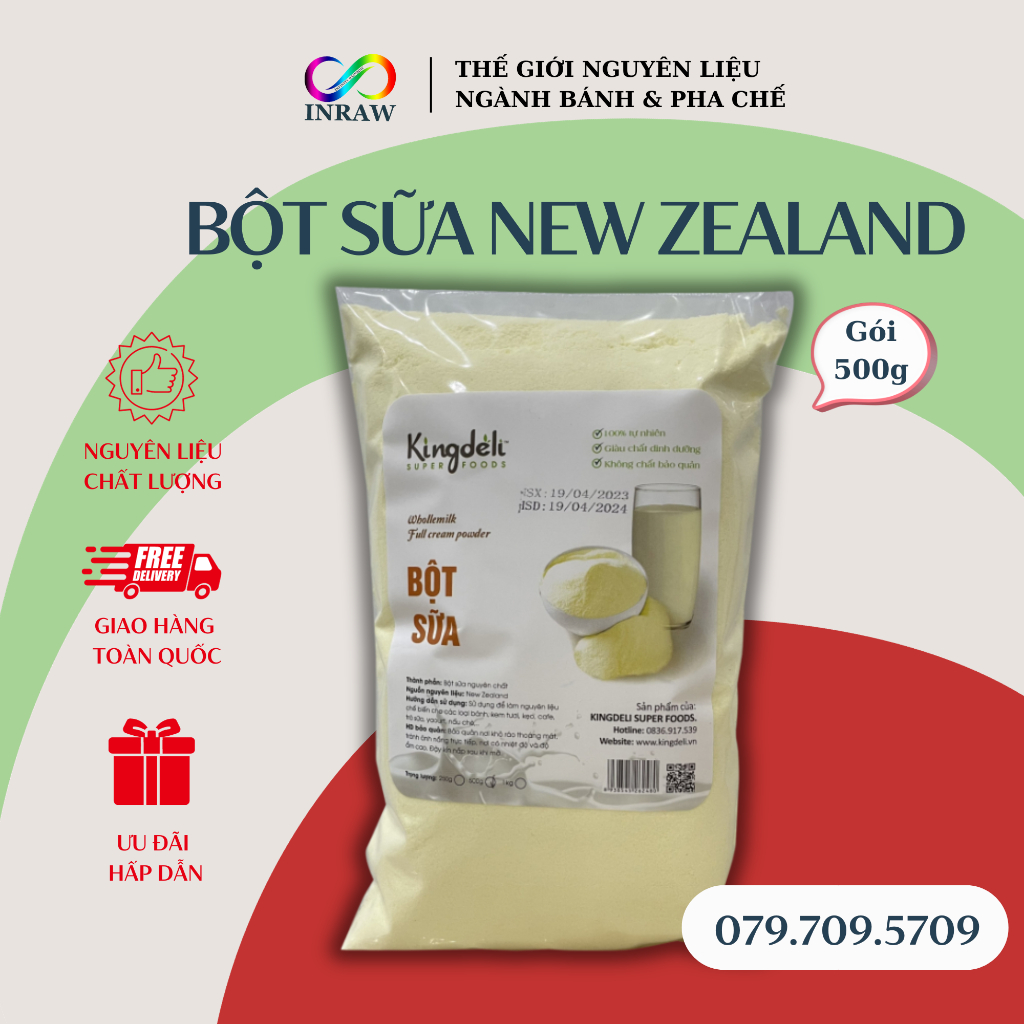 Bột Sữa Béo Nguyên Kem New Zealand Túi 500g / 200g/ 100g