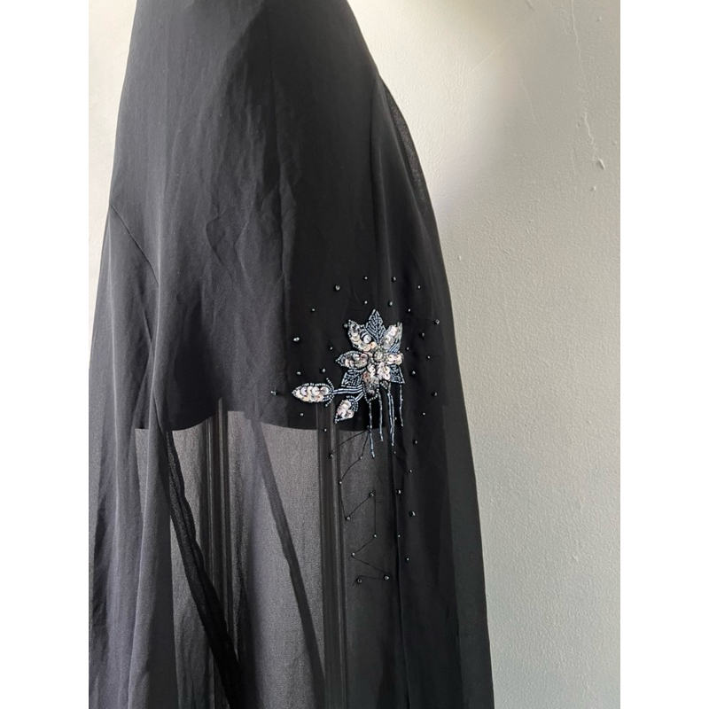 H2433 chân váy đen dài si