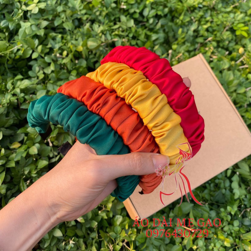 Bờm vải nhún bản to nhiều màu siêu xinh