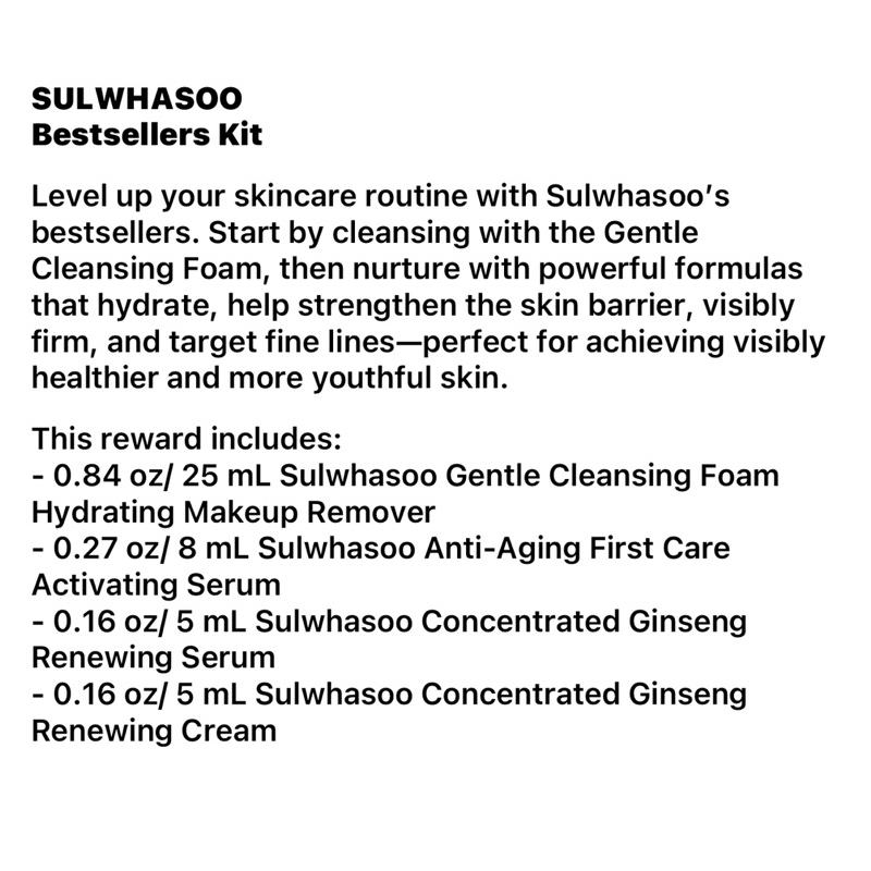 Set 4 món dưỡng mini Sulwhasoo