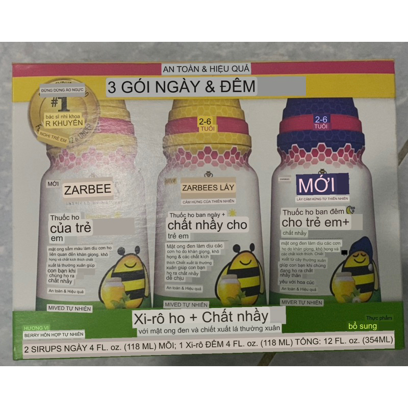 Siro ho ong giảm ho tiêu đờm, tăng đề kháng Zarbee’s Cough Syrup Mucus + Immune cho trẻ