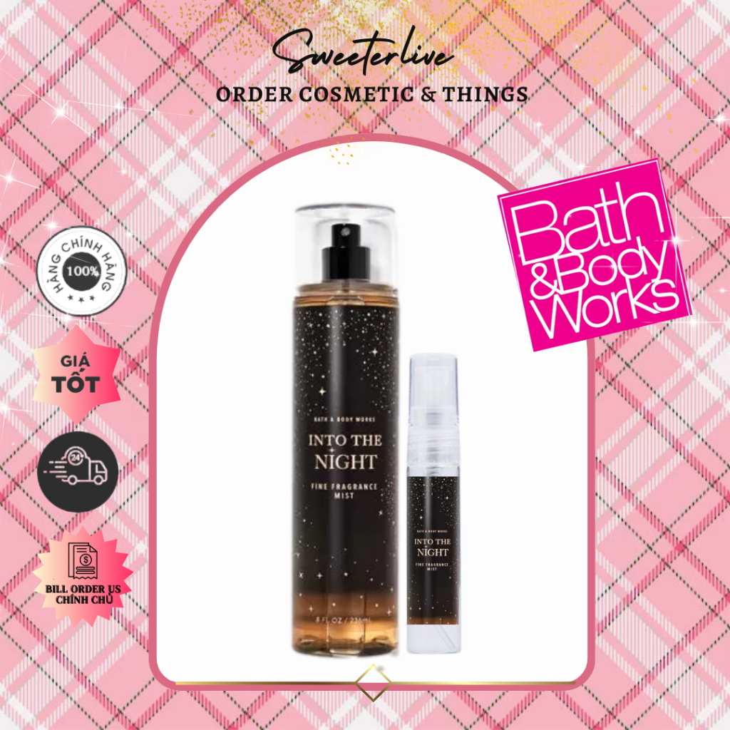 INTO THE NIGHT Body Mist (Bill US) - Xịt thơm toàn thân BATH & BODY WORKS